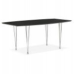 Tavolo da pranzo in legno estensibile e piedi cromati (170/270cmx100cm) RINBO (nero)