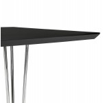 Mesa de comedor de madera extensible y pies cromados (170/270cmx100cm) RINBO (negro)