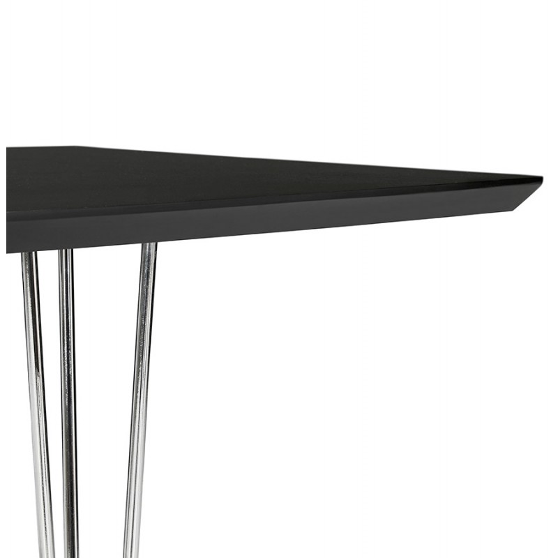 Extendable wooden dining table and chrome feet (170/270cmx100cm) RINBO (black) - image 49023