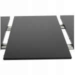 Ausziehbarer Esstisch aus Holz und Chromfüße (170/270cmx100cm) RINBO (schwarz)