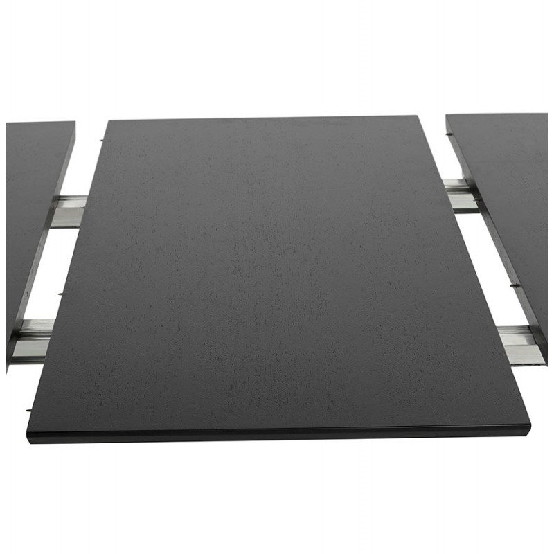 Tavolo da pranzo in legno estensibile e piedi cromati (170/270cmx100cm) RINBO (nero) - image 49027