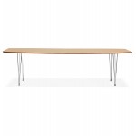 Tavolo da pranzo in legno estensibile e piedi cromati (170/270cmx100cm) RINBO (finitura naturale)