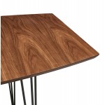 Table à manger extensible en bois et pieds noirs (170/270cmx100cm) LOANA (noyer)