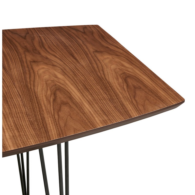 Mesa de comedor de madera extensible y pies negros (170/270cmx100cm) LOANA (ahogamiento) - image 49038