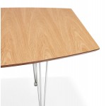 Table à manger extensible en bois et pieds chromé (170/270cmx100cm) RINBO (finition naturelle)
