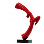 Statue sculpture decorative design SILHOUETTE resin (red)