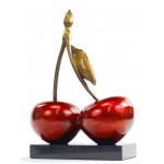 Diseño de la Estatua decorativa escultura resina doble cereza H46 cm (rojo)