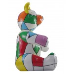 Statue sculpture decorative design Teddy bear resin H100 cm (multicolor)