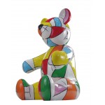 Statue sculpture decorative design Teddy bear resin H100 cm (multicolor)