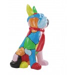 Resina statua scultura decorativo cane A bicchieri in piedi H102 (multicolor)