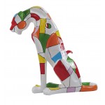Decorative sculpture design Panther statue in resin H100 cm (multicolor)
