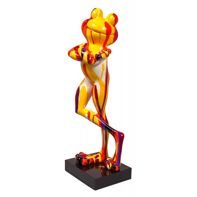 Statue decorative sculpture design GRENOUILLE DEBOUT TRASH in resin H77 cm  (Multicolored) - Design Decorative objects