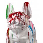 Estatua diseño de escultura decorativa CHIEN XL en resina H140 cm (multicolor)
