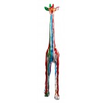 Statue sculpture décorative design GIRAFE TRASH en résine H198 cm (Multicolore)