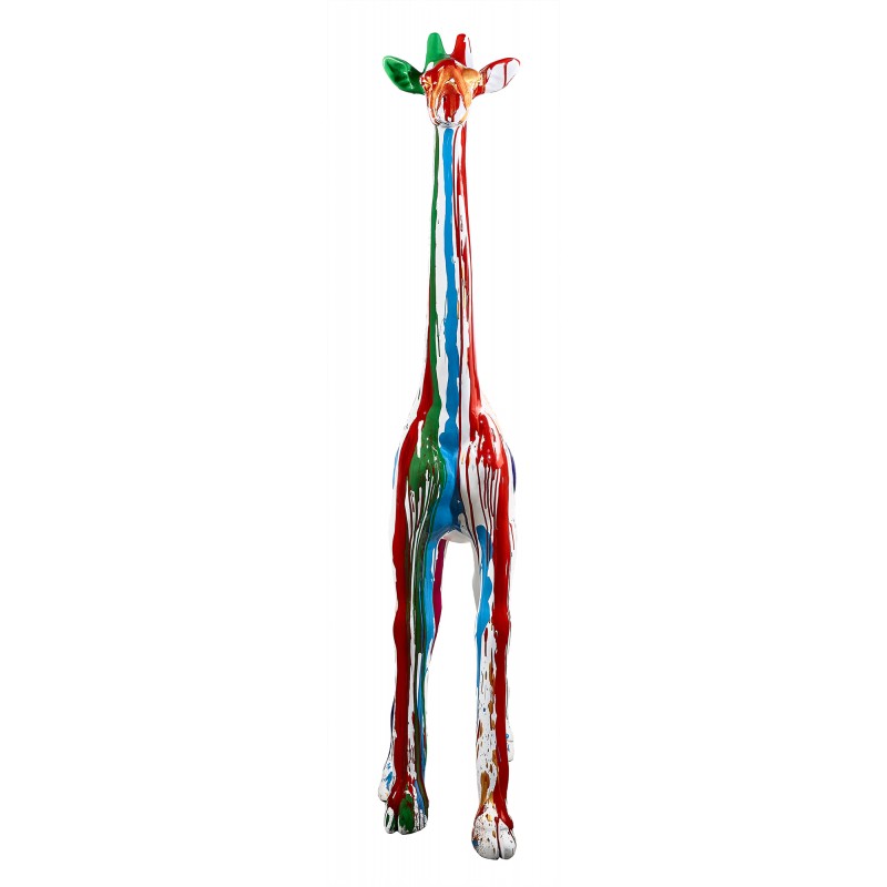 Statua scultura disegno decorativo GIRAFE TRASH in resina H198 cm (Multicolore) - image 49304