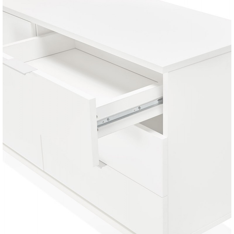 Buffet enfilade design 2 porte 3 cassetti in legno AGATHE (bianco) - image 49353