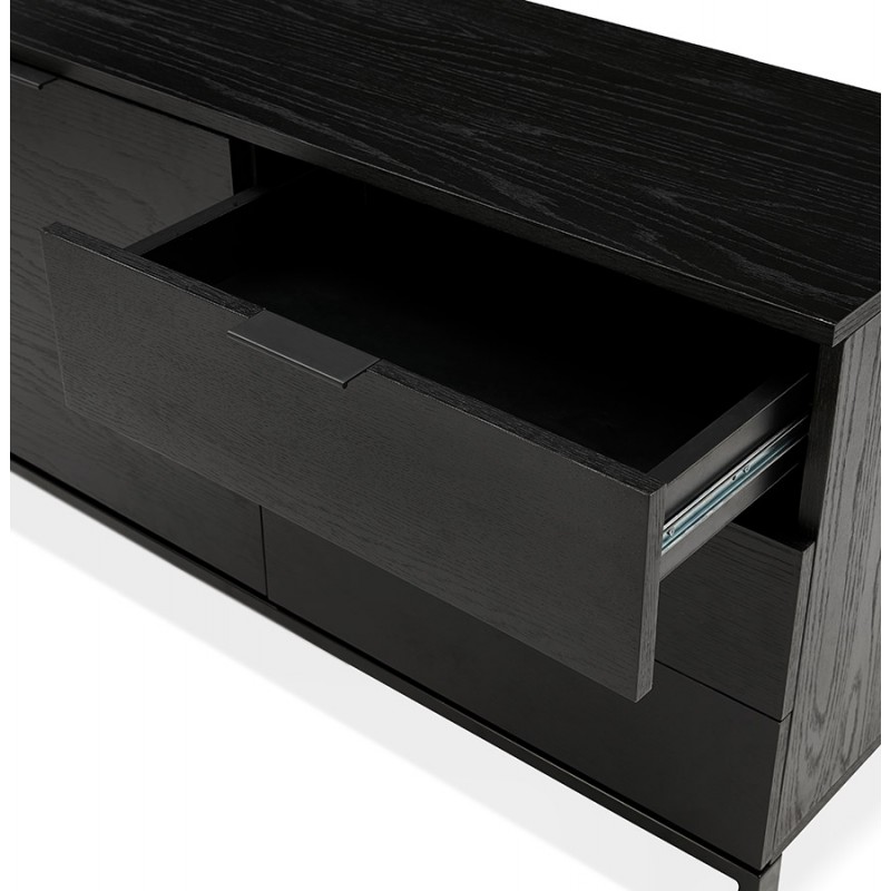 Büffet 2-Tür-Design 3 Schubladen aus AGATHE Eiche (schwarz) - image 49367