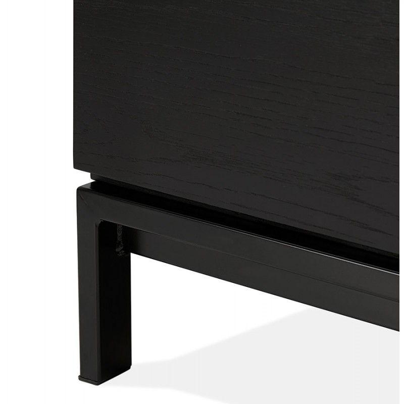 Buffet enfilade design 2 doors 3 drawers oak AGATHE (black) - image 49369