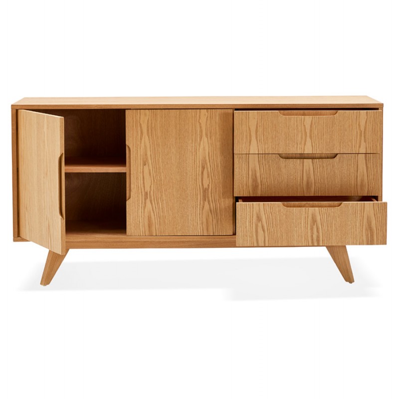 Buffet enfilade design 2 doors 3 wooden drawers MELINA (natural) - image 49395