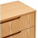Buffet enfilade design 2 portes 3 tiroirs en bois MELINA (naturel)