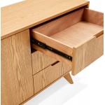 Buffet-Stecklade 2-Tür-Design 3 Schubladen aus Holz MELINA (natürlich)