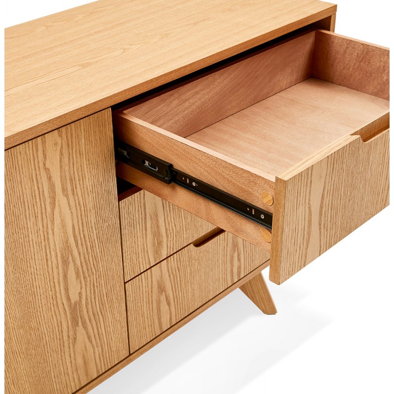 Buffet enfilade design 2 doors 3 wooden drawers MELINA (natural) - image 49403