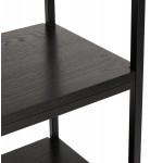 Extended library design industrial style in wood and metal AKARI (black)