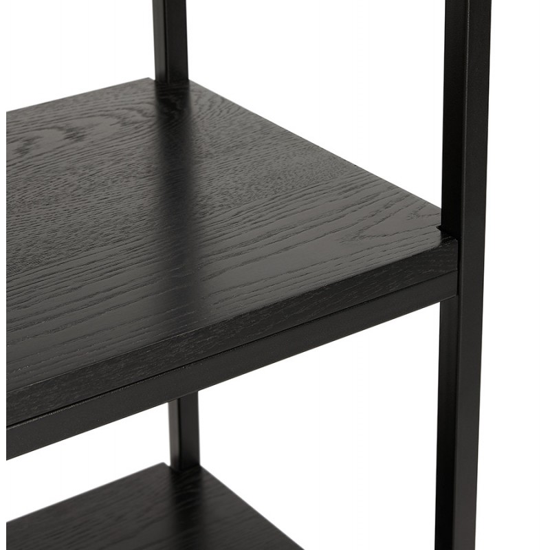 Regal Bibliothek Design-Stil industriell aus Holz und Metall AKARI (schwarz) - image 49415