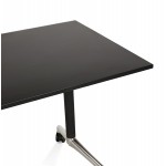 Table pliante sur roulettes en bois pieds noirs SAYA (160x80 cm) (noir)