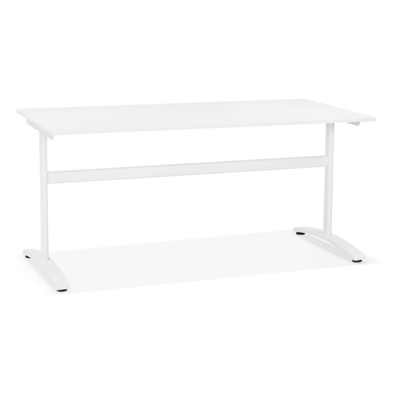 Gerader Schreibtisch aus Holz füße weiß SONA (160x80 cm) (weiß) - image 49500