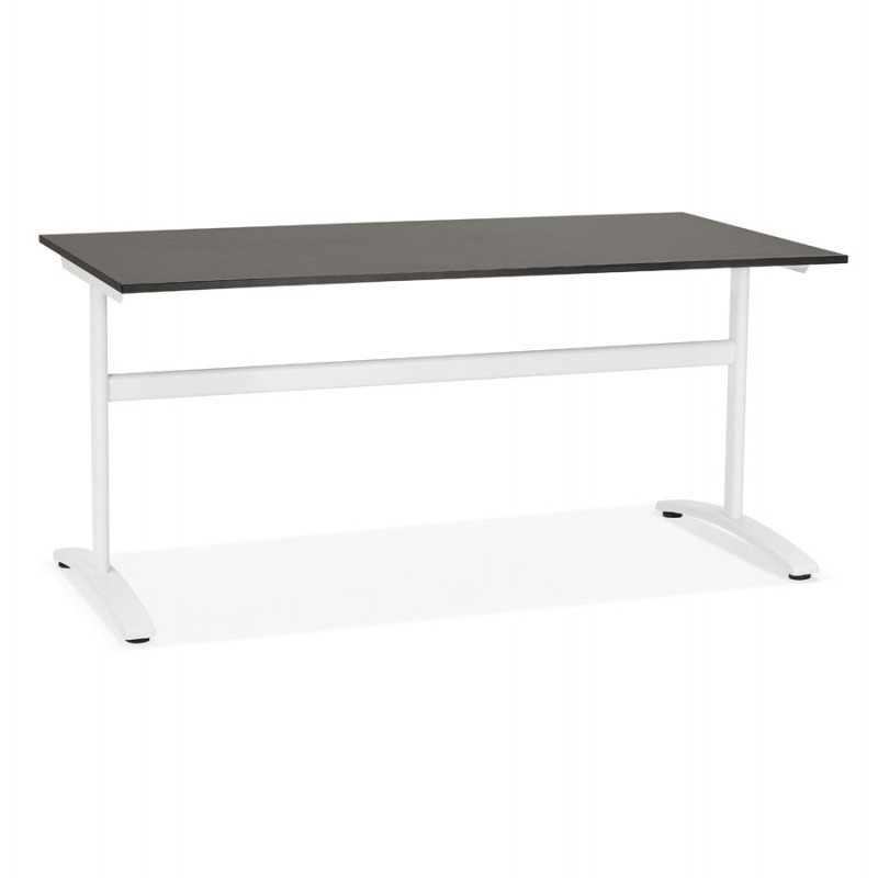 Tisch rechts Holz füße weiß SONA (160x80 cm) (schwarz) - image 49510