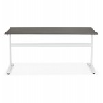 Tisch rechts Holz füße weiß SONA (160x80 cm) (schwarz)