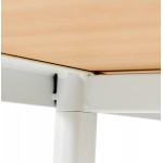 Gerade Holz Schreibtisch weiße Füße SONA (160x80 cm) (natürliches Finish)