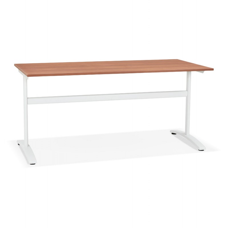 SONA white-footed wooden right desk (160x80 cm) (walnut finish) - image 49530