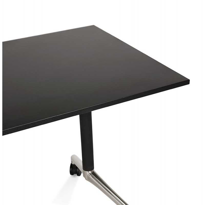 SAYA black-footed wooden wheely table (140x70 cm) (black) - image 49559