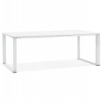 Holz-Design Schreibtisch aus Holz Füßchen weiß BOUNY (200x100 cm) (weiß)