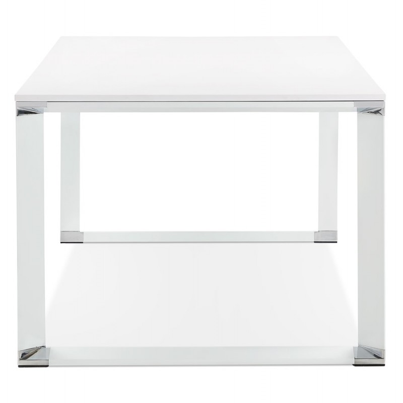 Diseño de oficina derecha patas blancas de madera BOUNY (200x100 cm) (blanco) - image 49616