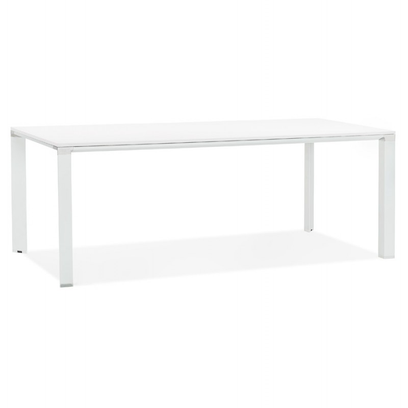 Table à manger table de réunion design en bois  NORA (200x100 cm) (blanc) - image 49625