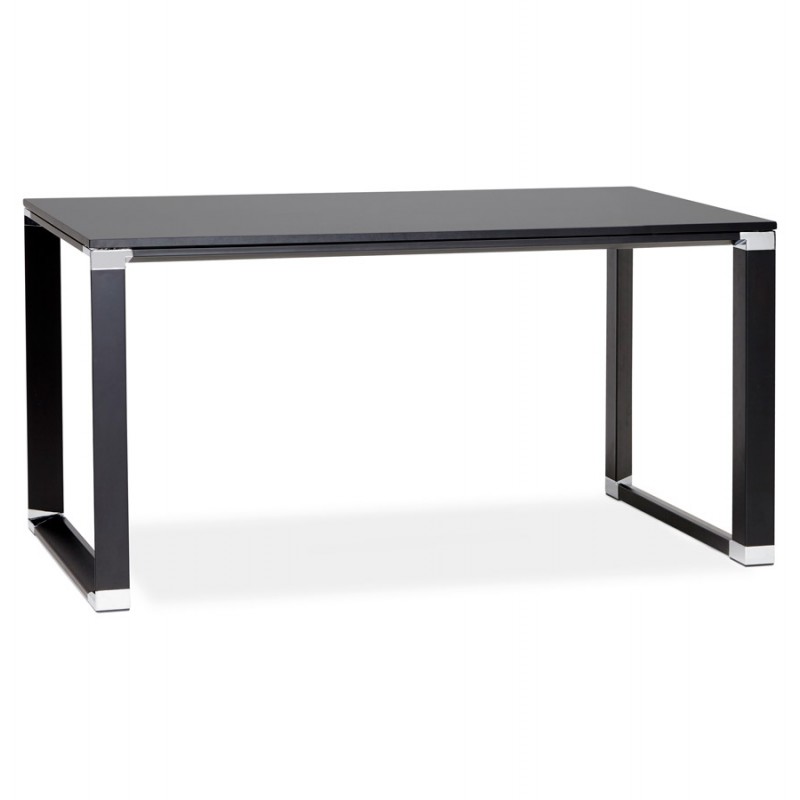 Holz-Design Schreibtisch aus holz schwarze Füße BOUNY (140x70 cm) (schwarz) - image 49645