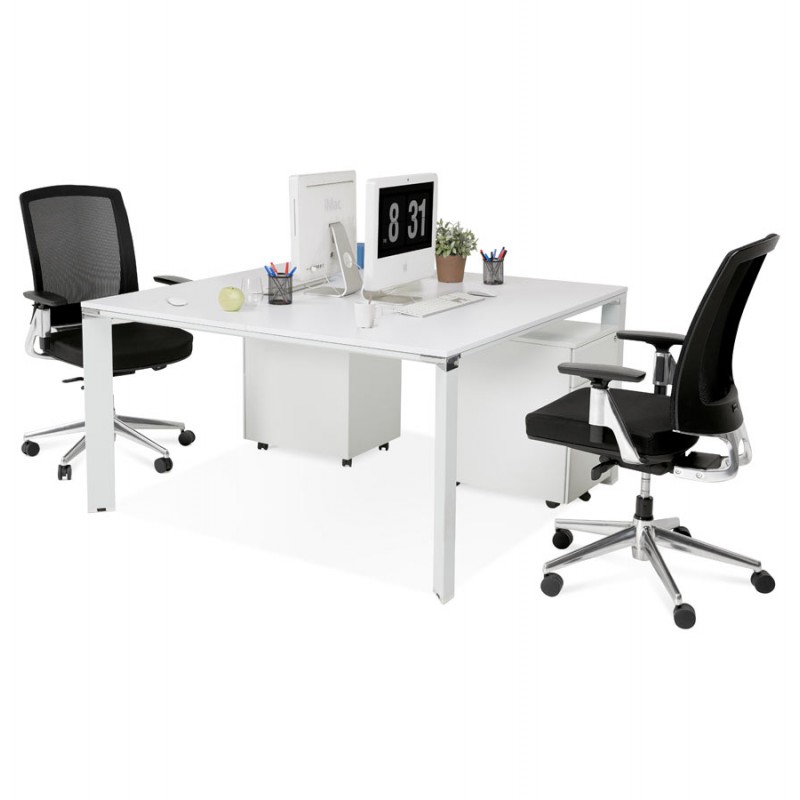 BENCH scrivania tavolo da riunione moderno piedi bianchi in legno RICARDO (160x160 cm) (bianco) - image 49663
