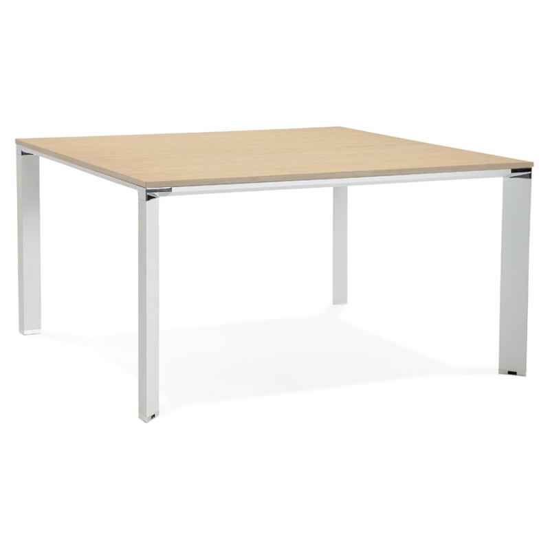 Büro BENCH Tisch moderne Holz-Tisch weiße Füße (140x140 cm) (natürlich) - image 49677