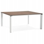 BENCH escritorio moderna mesa de reuniones pies blancos de madera RICARDO (160x160 cm) (ahogándose)