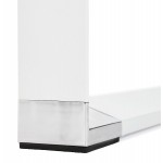 Geraden Design-Schreibtisch aus weißem Holzfuß BOUNY (140x70 cm) (natürlich)