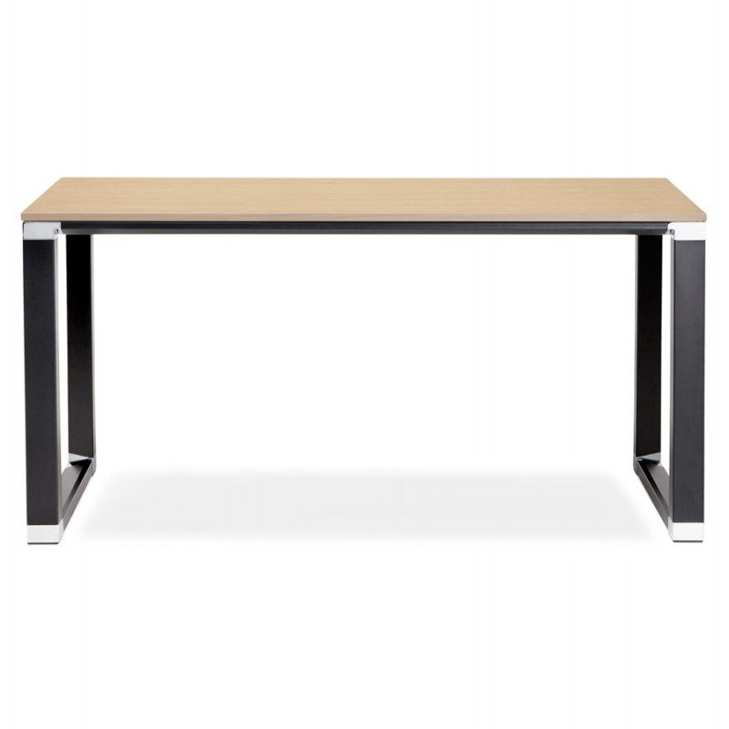 Geraden Design-Schreibtisch aus holz schwarze Füße BOUNY (140x70 cm) (natürlich) - image 49734