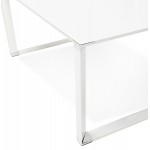 Right desk design glass soaked white feet BOIN (140x70 cm) (white)