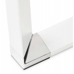 Scrivania destra design vetro imbevuto piedi bianchi BOIN (140x70 cm) (bianco)