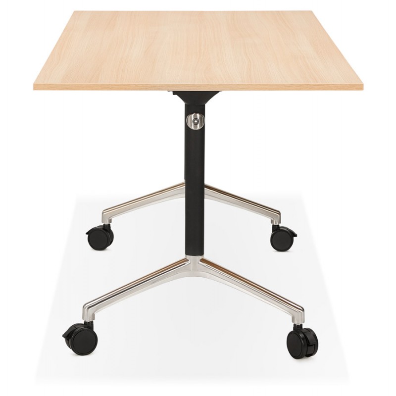 SAYA mesa de tarima de madera de patas negras (140x70 cm) (acabado natural) - image 49769