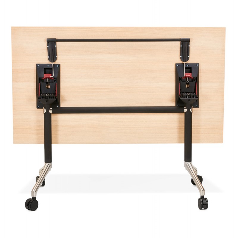 SAYA mesa de tarima de madera de patas negras (140x70 cm) (acabado natural) - image 49771