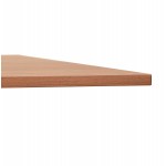 SAYA mesa de tarima de madera de patas negras (140x70 cm) (acabado de nogal)