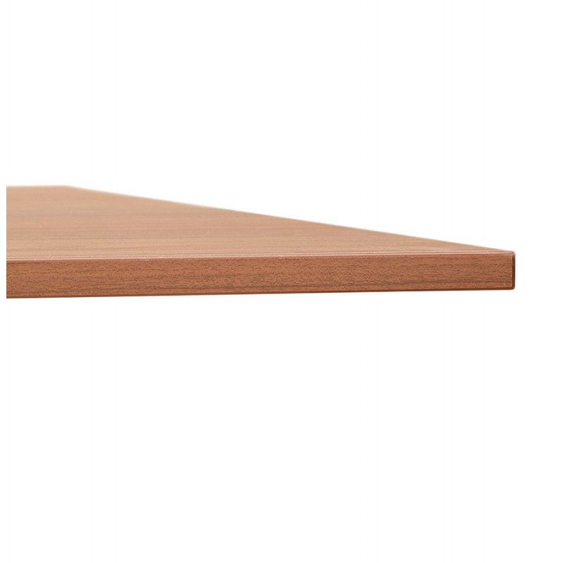 Table pliante sur roulettes en bois pieds noirs SAYA (140x70 cm) (finition noyer) - image 49786